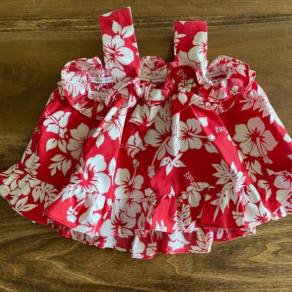 RJC Made In Hawaii Red Hibiscus Tank/Dress Girls’ 6 Months - Picture 2 of 6